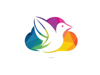 Cloud bird vector logo design. Creative bird and cloud icon.	