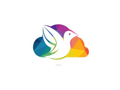 Cloud bird vector logo design. Creative bird and cloud icon.	