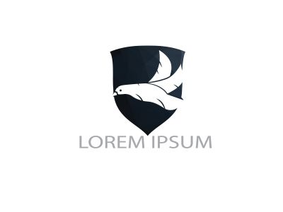 Eagle with shield logo design. Creative and modern eagle bird logo vector.	
