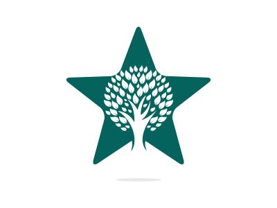Star plant logo design. Abstract organic element vector design. Ecology Happy life Logotype concept icon.	