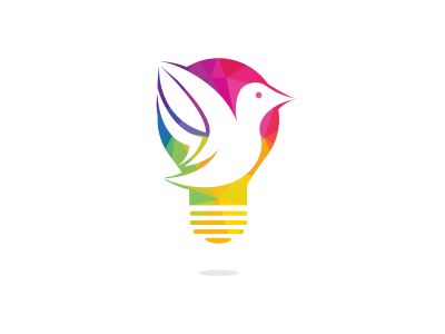 Bird light bulb logo design. Creative idea concept design.	