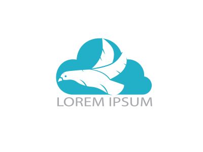 Eagle cloud logo design concept. Bird and travel vector logo design template.	