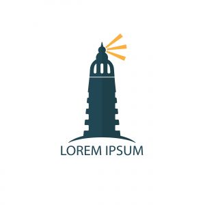 Lighthouse vector logo design. Lighthouse icon logo design vector template illustration.	