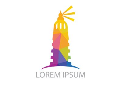 Lighthouse vector logo design. Lighthouse icon logo design vector template illustration.	