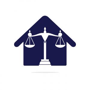 Law House Logo Design. Property Law Logo, Real estate and law symbol.	