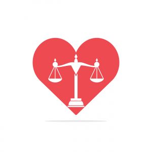 Love Law Logo Template Design Vector. Law and Attorney Logo Design.	