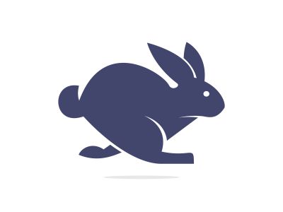 Rabbit vector logo design. Creative running rabbit or bunny logo vector concept element	