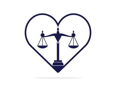 Love Law Logo Template Design Vector. Law and Attorney Logo Design.	