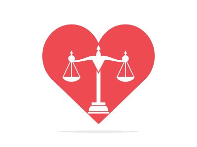 Love Law Logo Template Design Vector. Law and Attorney Logo Design.	