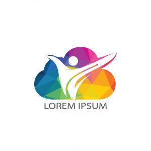 Human cloud vector logo design. Modern cloud human logo template vector.	