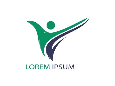 Active human character logo design. Freedom vector logo concept illustration. Health logo sign.	