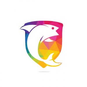 Fish vector logo design. Fishing logo concept.	