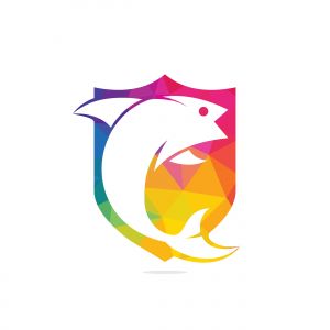Fish vector logo design. Fishing logo concept.	