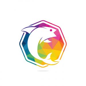 Fish vector logo design. Fishing logo concept.	