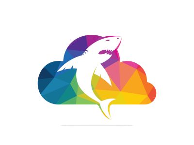 Shark and cloud vector logo design. Creative shark and cloud icon vector design template.	