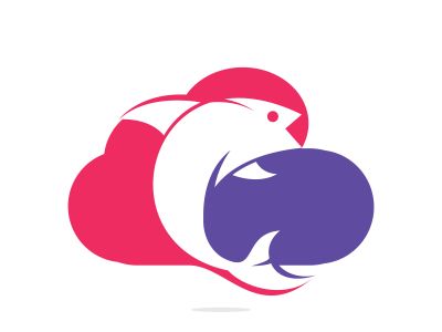 Fish cloud vector logo design. Fish and cloud icon simple sign.	