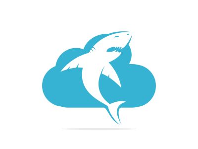 Shark and cloud vector logo design. Creative shark and cloud icon vector design template.	