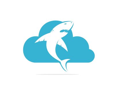 Shark and cloud vector logo design. Creative shark and cloud icon vector design template.	