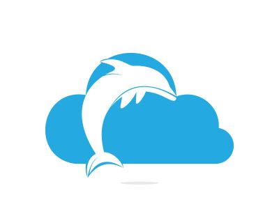 Dolphin cloud vector logo design. Dolphin and cloud icon simple sign.	