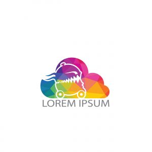 Cloud Food delivery logo design. Fast delivery service sign. Online food delivery service.	