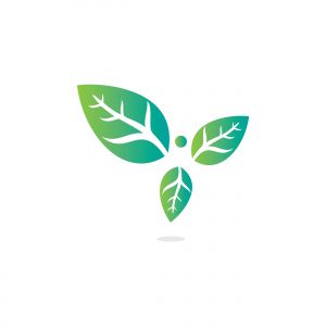 Healthy man and leaves figure vector logo design. Ecological and biological product concept sign. Ecology symbol. Human character icon. Logo for spa, healthy, nature and etc.	