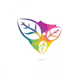 Healthy man and leaves figure vector logo design. Ecological and biological product concept sign. Ecology symbol. Human character icon. Logo for spa, healthy, nature and etc.	