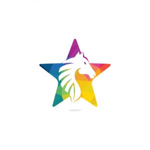 Star Horse logo design. Creative star and horse icon design.	