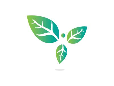 Healthy man and leaves figure vector logo design. Ecological and biological product concept sign. Ecology symbol. Human character icon. Logo for spa, healthy, nature and etc.	