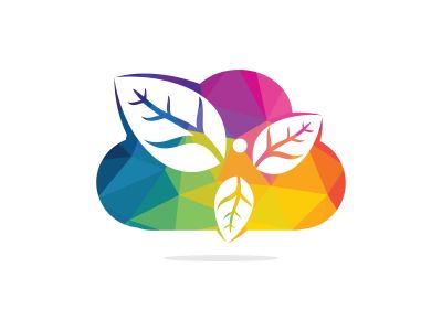 Healthy man and leaves cloud shape figure vector logo design. Ecological and biological product concept sign. Ecology symbol. Human character icon. Logo for spa, healthy, nature and etc.	
