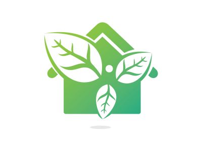 Healthy man and leaves home shape figure vector logo design. Ecological and biological product concept sign. Ecology symbol. Human character icon. Logo for spa, healthy, nature and etc.	