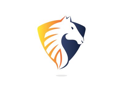 Horse logo design. Stylish graphic template design for company farm race.	