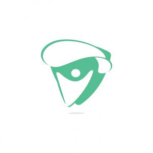 Skydiver with parachute vector logo design. Modern skydiver with parachute icon.	