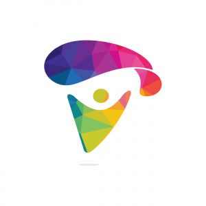 Skydiver with parachute vector logo design. Modern skydiver with parachute icon.	