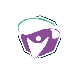 Skydiver with parachute vector logo design. Modern skydiver with parachute icon.	