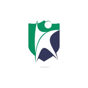 Human character health logo design. Fitness and health abstract logo design. Active human logo medical logo concept.	