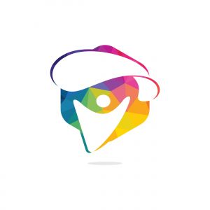 Skydiver with parachute vector logo design. Modern skydiver with parachute icon.	