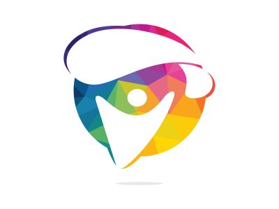 Skydiver with parachute vector logo design. Modern skydiver with parachute icon.	