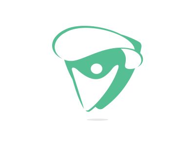 Skydiver with parachute vector logo design. Modern skydiver with parachute icon.	