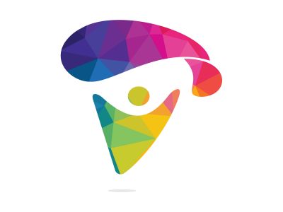 Skydiver with parachute vector logo design. Modern skydiver with parachute icon.	