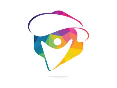 Skydiver with parachute vector logo design. Modern skydiver with parachute icon.	