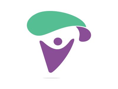 Skydiver with parachute vector logo design. Modern skydiver with parachute icon.	