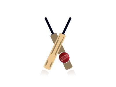 Cricket bat and ball illustration. Wooden bat, game, leisure activity. Sport concept.	