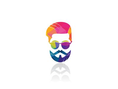 Man with beard hipster barbershop vector emblem. Bearded man's face, hipster character.	