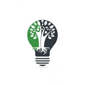 Family Tree Roots And Light bulb Icon Logo Design. Family Tree And Light bulb Symbol Icon Logo Design.	