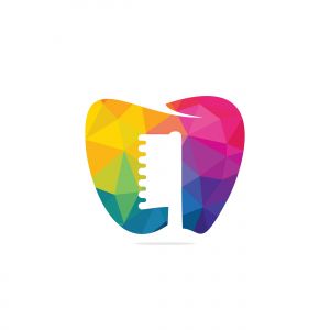 Dental health clinic service vector logo design. Dental clinic and health products logo sign.	