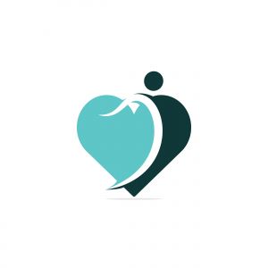 Creative People Care Concept Logo Design. Human in heart logo design, Happy people vector	