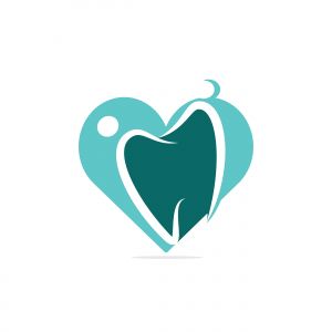 Family love dental medical clinic logo design. Abstract human, tooth and heart vector logo design.	