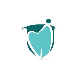 Family dental medical clinic logo design. Abstract human and tooth vector logo design.	