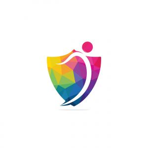 Human character logo sign Health care logo sign. Fun people Healthy Life Logo template vector icon.	