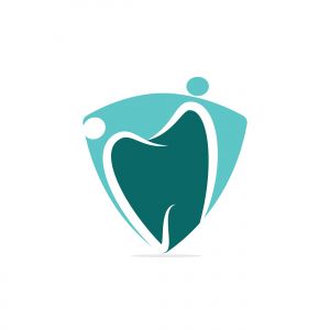 Family dental medical clinic logo design. Abstract human and tooth vector logo design.	